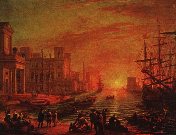 Seaport at Sunset, Claude Lorrain